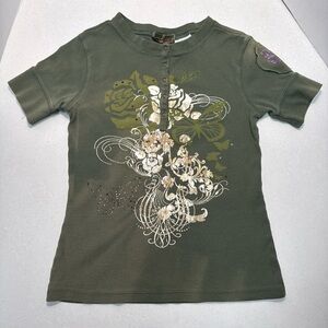 Mary Kate & Ashley Shirt - 90’s - Size 10/12 Green Floral Print